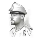 Sketch-style illustration of an Irish police officer embracing their family tattoo design idea