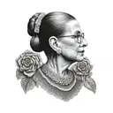 cameo portrait Ruth Bader Ginsburg Collar tattoo design idea
