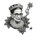 cameo portrait Ruth Bader Ginsburg Collar tattoo design idea