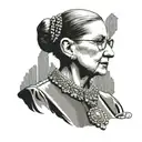 cameo portrait Ruth Bader Ginsburg Collar tattoo design idea