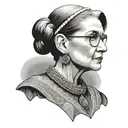 cameo portrait Ruth Bader Ginsburg Collar tattoo design idea