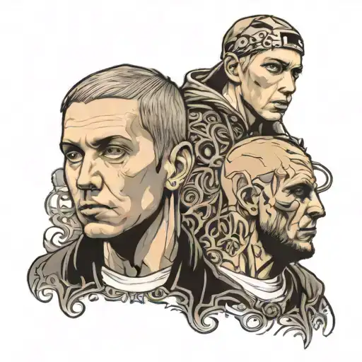 Eminem face tattoo design idea
