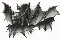 bat with torn wings tattoo design idea