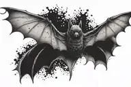 bat with torn wings tattoo design idea