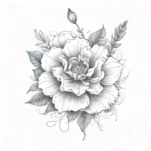 July august november birth flower bouquet tattoo design idea