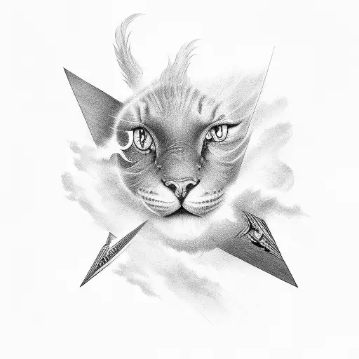 sun rays and clouds  tattoo design idea