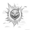 sun rays and clouds  tattoo design idea