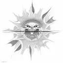 sun rays and clouds  tattoo design idea