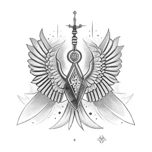 Hourglass with wings from faravahar andurglass there should be included the writing: پندار نیک گفتار نیک کرد tattoo design idea