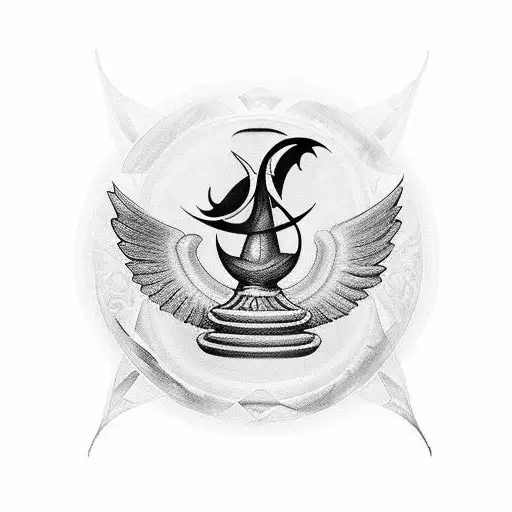 Hourglass with wings from faravahar andurglass there should be included the writing: پندار نیک گفتار نیک کرد tattoo design idea