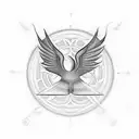 Hourglass with wings from faravahar andurglass there should be included the writing: پندار نیک گفتار نیک کرد tattoo design idea