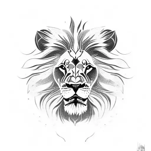 lion on the chase need to look more aggressive and scary from a tribal design connect to the shoulder all the way to mid tattoo design idea