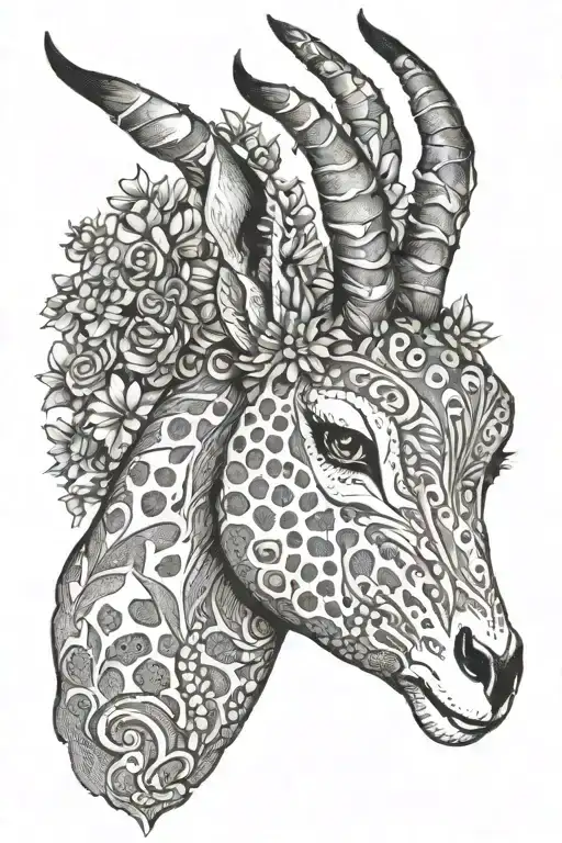gazelle tattoo design idea