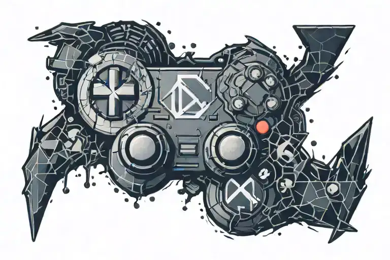 linkin park logo and PlayStation buttons tattoo design idea