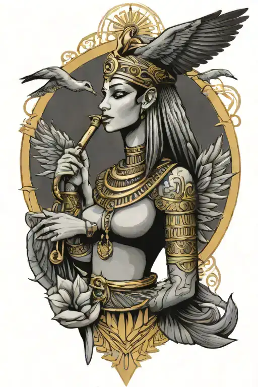 maat egyptian goddess of balance tattoo design idea