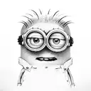 minion rainbow  tattoo design idea