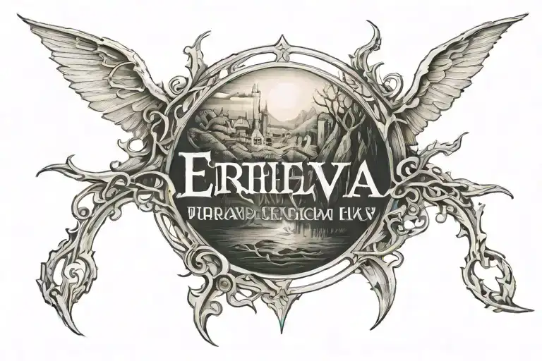 the words "Aure Entuluva" from Tolkien's writings. it means day shall come again.  tattoo design idea