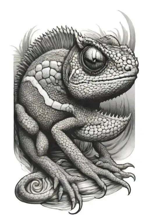 pascal chameleon tattoo design idea