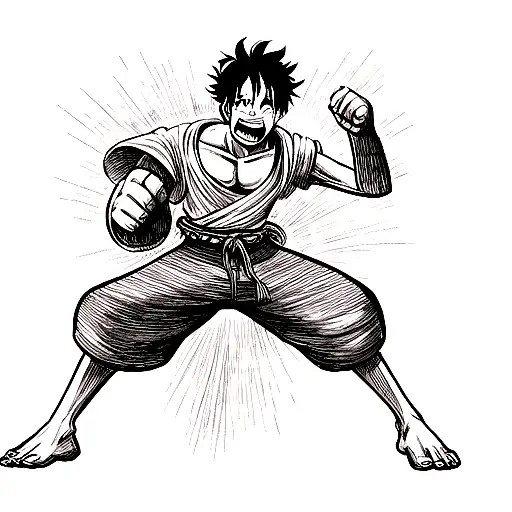 Anime Gear 5 Luffy Tattoo Idea - BlackInk AI