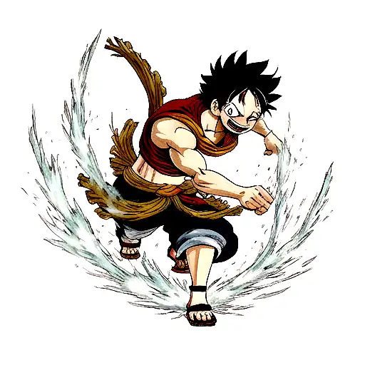 Anime Gear 5 Luffy Tattoo Idea - BlackInk AI