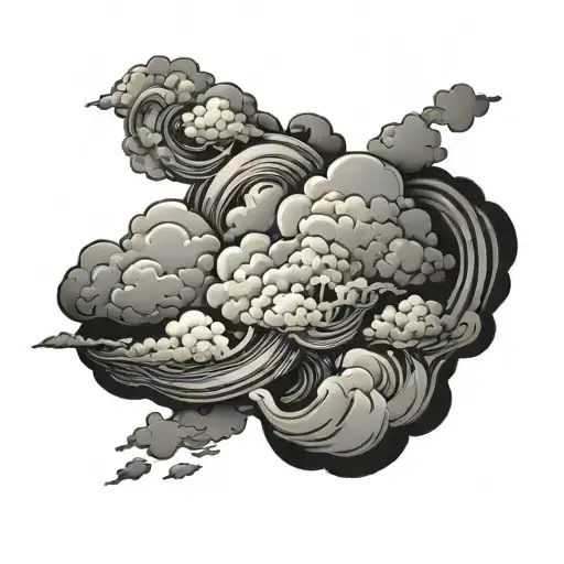 dark black clouds to fill in all patches  tattoo design idea