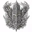 Combine elements from Elden Ring and Dark Souls to create a unique and intricate design tattoo design idea