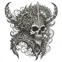 Combine elements from Elden Ring and Dark Souls to create a unique and intricate design tattoo design idea