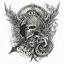 Combine elements from Elden Ring and Dark Souls to create a unique and intricate design tattoo design idea