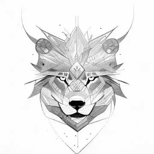 Heart of a Wolf and Mindset of a lion tattoo design idea