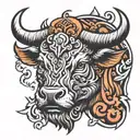 Taurus bull tattoo design idea