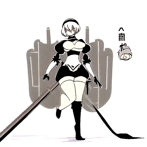 2B Nier Automata tattoo design idea