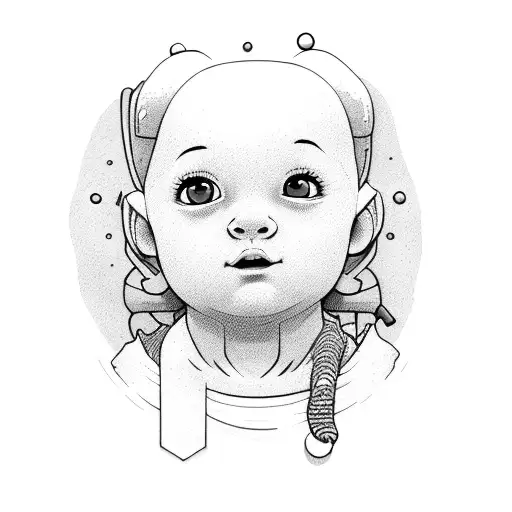 A kid watching TV tattoo design idea