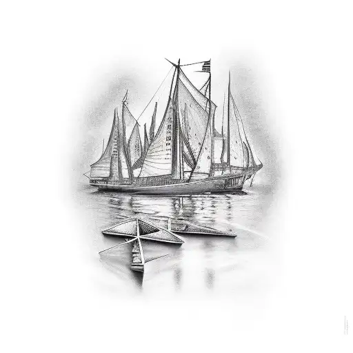 Burn the Boats tattoo design idea