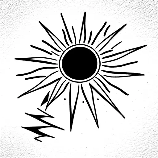 sun and rain tattoo design idea