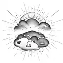 sunshine and rain cloud tattoo design idea