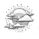 sunshine and rain cloud tattoo design idea