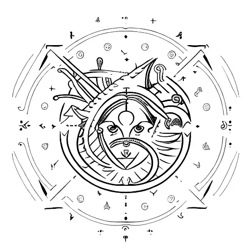 3 Gemini+ cancer zodiac sign tattoo design idea