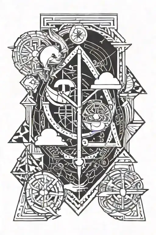 Libra zodiac sign with Capricorn Leo and Aries tattoo design idea