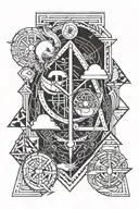 Libra zodiac sign with Capricorn Leo and Aries tattoo design idea