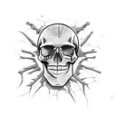 Skull and Spiderweb tattoo design idea