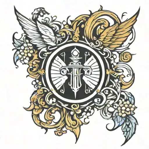 Mercury symbol formed tattoo design idea