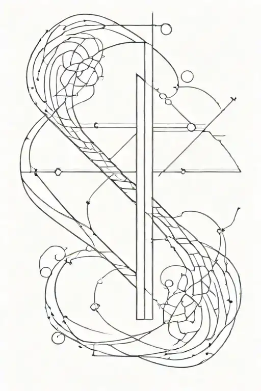 Mercury symbol formed using intricate geometric lines tattoo design idea