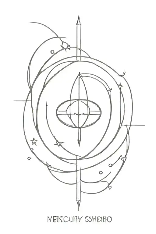 Mercury symbol made tattoo design idea
