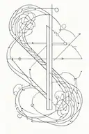 Mercury symbol formed using intricate geometric lines tattoo design idea