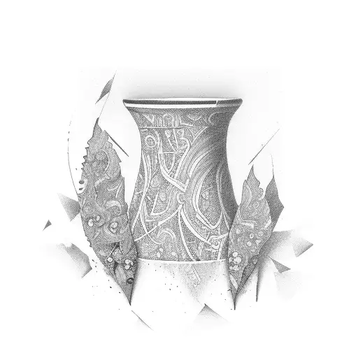 Broken vase tattoo design idea