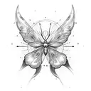 bow and arrow heart butterfly  tattoo design idea