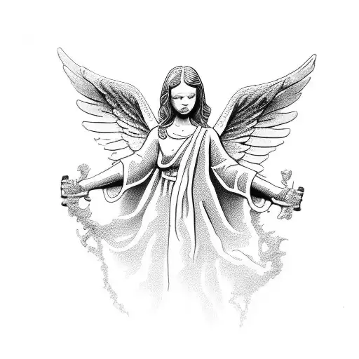 angel statue  tattoo design idea
