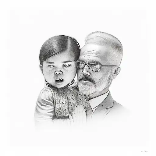 uncle & niece religious  tattoo design idea