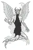 lucifer falling for finger tattoo design idea