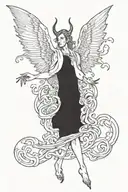 lucifer falling for finger tattoo design idea
